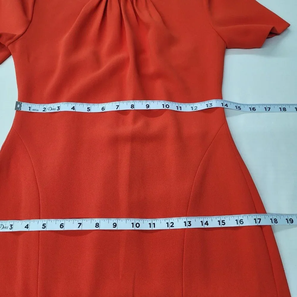 Diane Von Furstenberg Rose Scorn Dress Womens 4 Spicy Orange Cut Out Bow Back - Picture 13 of 16